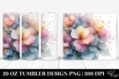 Shiny Begonia Watercolor Clipart 20 Oz Tumbler Product Image 1