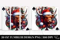 Highland Cow Christmas Clipart 20 Oz Tumbler Product Image 1