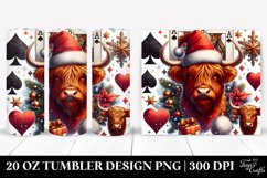 Highland Cow with Santa Hat Clipart Product Image 1