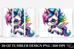 Funny Baby Unicorn Running Wild, Transparent 20 Oz Tumbler Product Image 1