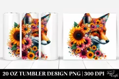 Abstract Vibrant Fox Sunflower Tumbler | 20 oz Tumbler Product Image 1