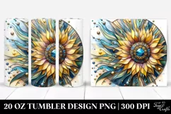 Stained Sunflower,Metalic | 20 Oz Tumbler Product Image 1