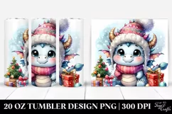 Cute Winter Baby Dragon Clipart, Transparent 20 Oz Tumbler Product Image 1