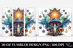 Vibrant Celestial Mushroom Clipart 20 Oz Tumbler Product Image 1