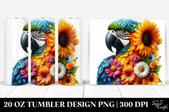 Abstract Parrot Sunflower 20 oz Tumbler Product Image 1