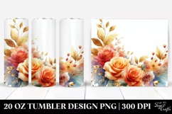 Vibrant Gold Roses Tumbler Product Image 1
