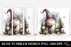 Vintage Gnome Watercolor | 20 oz Tumbler Product Image 1