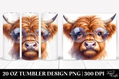 Highland Cow Portrait es Big Eyes | 20 Oz Tumbler Product Image 1