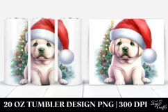Christmas Labrador Retriever with Santa Hat PNG Product Image 1