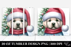 Christmas Labrador Retriever with Santa Hat PNG Product Image 1
