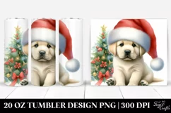 Christmas Labrador Retriever with Santa Hat PNG Product Image 1