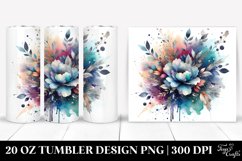 20 Oz Tumbler Sublimation | Colorful Watercolor Splash with Product Image 1