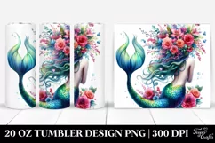 Mermaid Floral Wreath 20 oz Tumbler Product Image 1