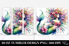 Mermaid Floral Wreath 20 oz Tumbler Product Image 1