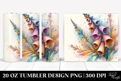 Wooden Foxglove Watercolor Clipart 20 Oz Tumbler Product Image 1