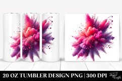 20 Oz Tumbler Sublimation | Colorful Magenta Watercolor Product Image 1