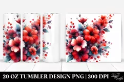 Vibrant Red Flowers 20 oz Tumbler Product Image 1