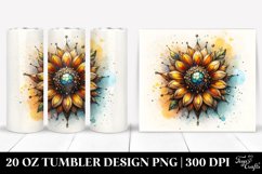 Wooden Sunflower Art | 20 Oz Tumbler Product Image 1