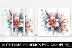 Abstract Colorful Lily Design | 20 oz Tumbler Product Image 1