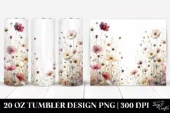 Centered Watercolor Wild Flowers | 20 Oz Tumbler Product Image 1