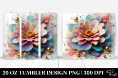 Abstract 3D Zinnia Glossy Design | 20 oz Tumbler Product Image 1