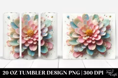 Abstract 3D Zinnia Glossy Design | 20 oz Tumbler Product Image 1