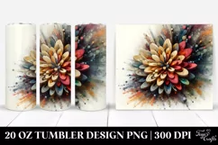 Wooden Stained Chrysanthemum. 20 oz Tumbler Design Product Image 1