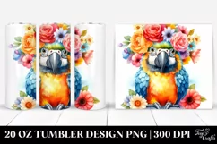 Colorful Macaw Cartoon | 20 oz Tumbler Product Image 1