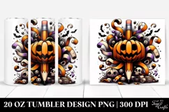Cartoon Halloween Pencil Bow | 20 oz Tumbler Product Image 1