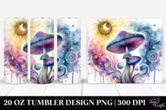 Vibrant Celestial Mushroom Clipart 20 Oz Tumbler Product Image 1