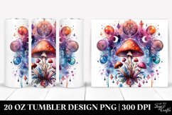 Vibrant Magical Mushroom Clipart, Transparent 20 Oz Tumbler Product Image 1