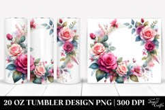 Washed Watercolor Floral Frame | 20 oz Tumbler Product Image 1