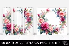 Washed Watercolor Floral Frame | 20 oz Tumbler Product Image 1