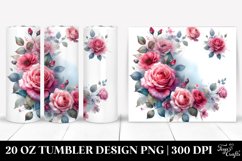 Washed Watercolor Floral Frame | 20 oz Tumbler Product Image 1