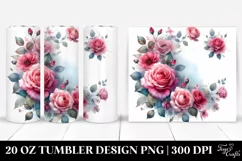Washed Watercolor Floral Frame | 20 oz Tumbler Product Image 1