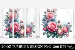 Washed Watercolor Floral Frame | 20 oz Tumbler Product Image 1