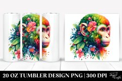 Vibrant Monkey Plant Leaves Flowers. 20 oz Tumbler Design Product Image 1
