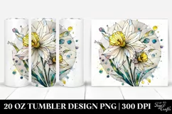 Round Watercolor Splash Floral Tumbler Product Image 1