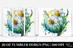 Round Watercolor Splash Floral Tumbler Product Image 1
