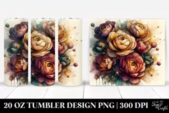 Wooden Stained Ranunculus. 20 oz Tumbler Design Product Image 1