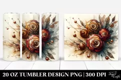 Wooden Stained Ranunculus. 20 oz Tumbler Design Product Image 1