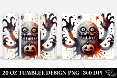 Washed Watercolor Vintage Monster Tumbler Product Image 1