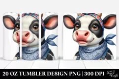 Watercolor Cow Portrait Tumbler Product Image 1