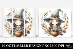 Watercolor Vintage Smiling Witch | 20 oz Tumbler Product Image 1