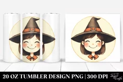 Watercolor Vintage Smiling Witch | 20 oz Tumbler Product Image 1