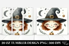 Watercolor Vintage Smiling Witch | 20 oz Tumbler Product Image 1