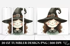 Watercolor Vintage Smiling Witch | 20 oz Tumbler Product Image 1