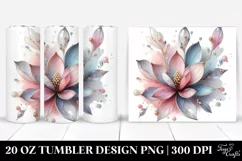 Magnolia Watercolor Splash 20 Oz Tumbler Product Image 1