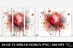 20 Oz Tumbler Sublimation | Colorful Redish Watercolor Product Image 1