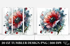 Round Watercolor Splash Floral Tumbler Product Image 1